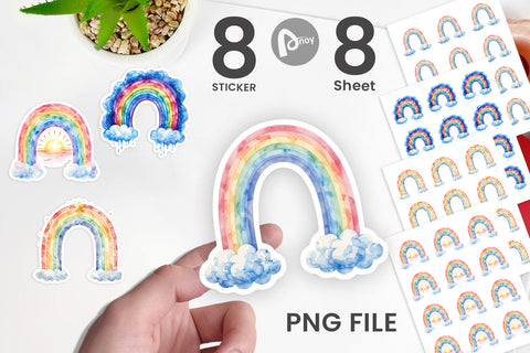 Sticker Celestial Boho Rainbow Sublimation artnoy 