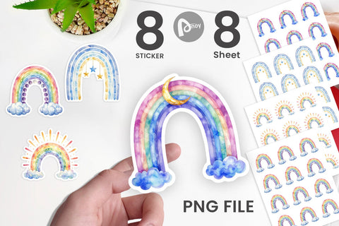 Sticker Celestial Boho Rainbow Sublimation artnoy 