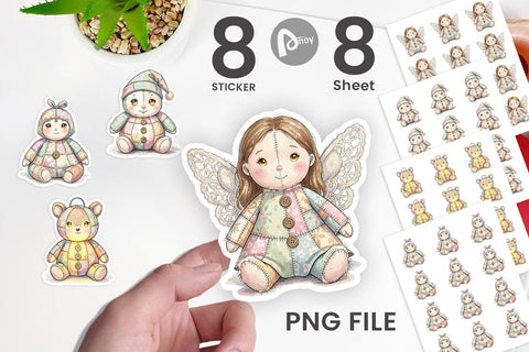 Sticker Celestial Holiday Patchwork Watercolor Sublimation artnoy 