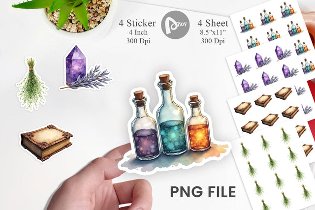 Sticker Celestial Witchy Apothecary Sublimation artnoy 