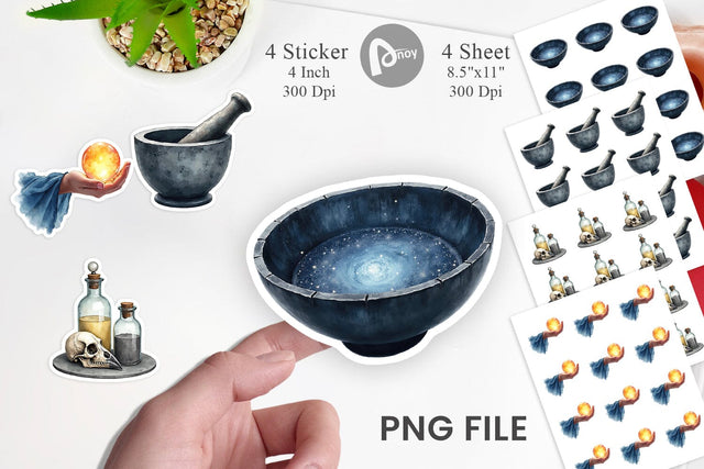 Sticker Celestial Witchy Apothecary Sublimation artnoy 