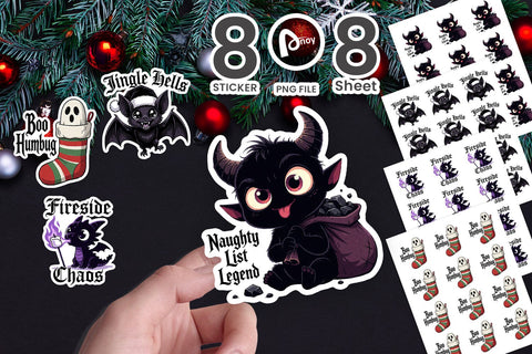 Sticker Chaos Holiday Spirit Gothmas Quote Sublimation artnoy 