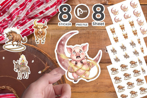 Sticker Chaotic Celestial Western Watercolor Sublimation artnoy 