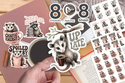 Sticker Chaotic Nocturnal Coffee Book Club Quotes Sublimation artnoy 