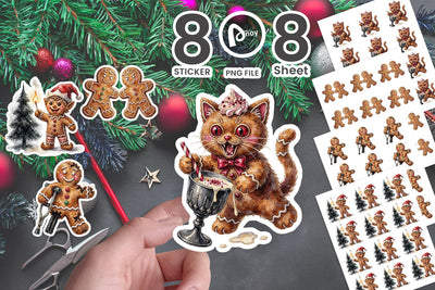Sticker Chaotic Rebel Gingerbread Cookies Sublimation artnoy 