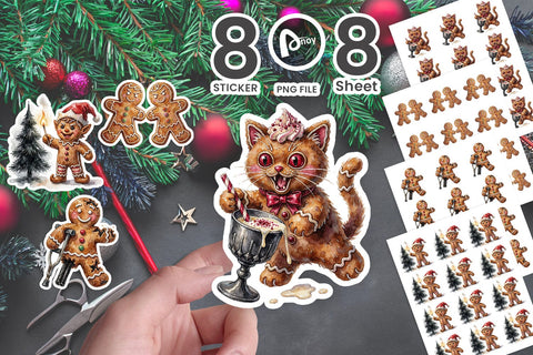 Sticker Chaotic Rebel Gingerbread Cookies Sublimation artnoy 