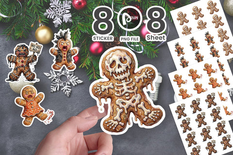 Sticker Chaotic Rebel Gingerbread Cookies Sublimation artnoy 