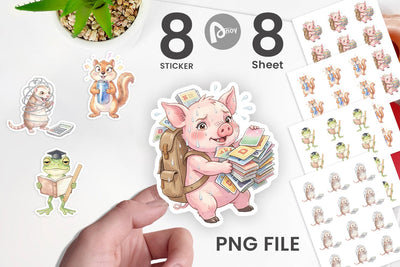 Sticker Chaotic Study Animal Watercolor Sublimation artnoy 