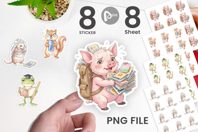 Sticker Chaotic Study Animal Watercolor Sublimation artnoy 