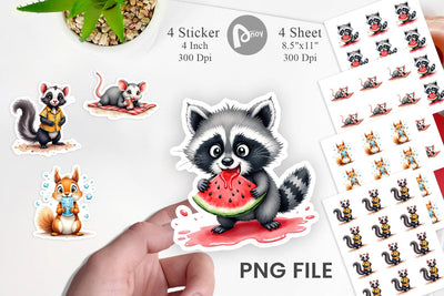 Sticker Chaotic Summer Critters Sublimation artnoy 