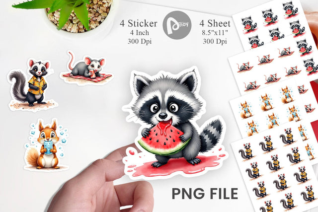 Sticker Chaotic Summer Critters Sublimation artnoy 