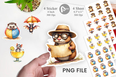 Sticker Chaotic Summer Critters Sublimation artnoy 