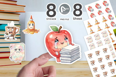 Sticker Chaotic Teacher Supply Watercolor Sublimation artnoy 