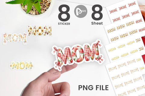 Sticker Cheerful Picnic MOM Gingham Sublimation artnoy 