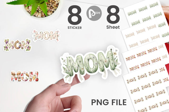 Sticker Cheerful Picnic MOM Gingham Sublimation artnoy 