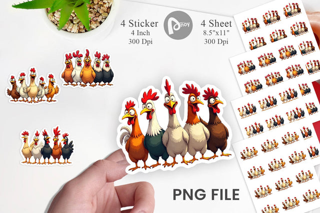 Sticker Chicken Emotion Sublimation artnoy 