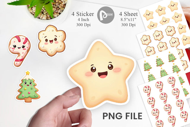 Sticker Christmas Cookies Sublimation artnoy 