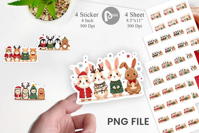 Sticker Christmas Critter Parade Sublimation artnoy 