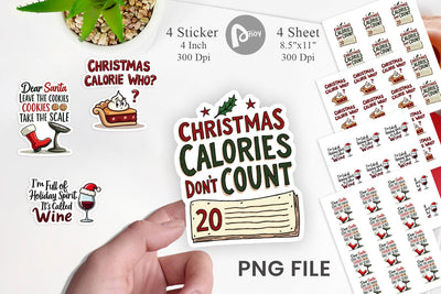 Sticker Christmas Diet Dropout Quotes Sublimation artnoy 