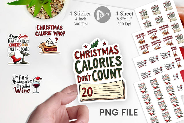 Sticker Christmas Diet Dropout Quotes Sublimation artnoy 