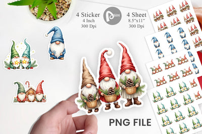 Sticker Christmas Gnome Sublimation artnoy 