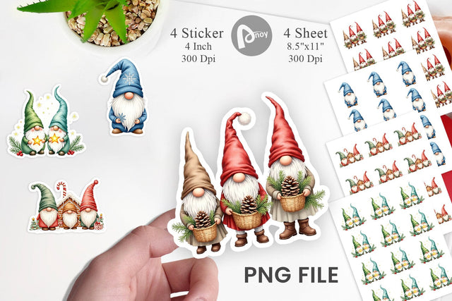 Sticker Christmas Gnome Sublimation artnoy 