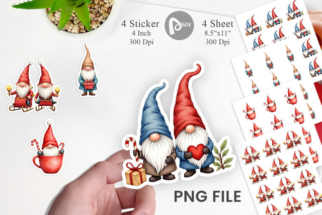 Sticker Christmas Gnome Sublimation artnoy 