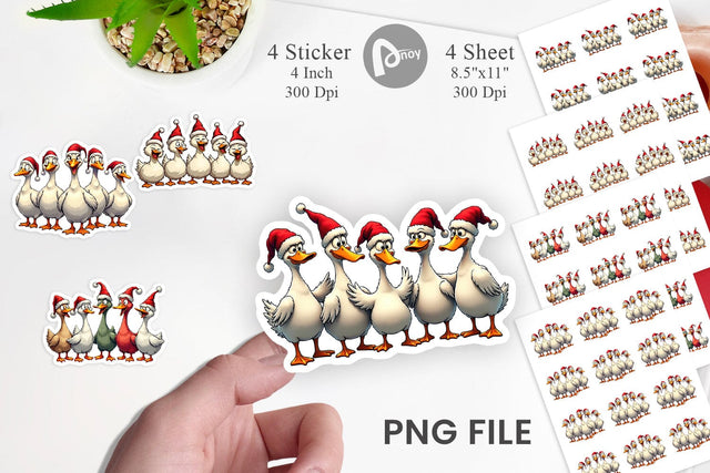 Sticker Christmas Goose Emotions Sublimation artnoy 