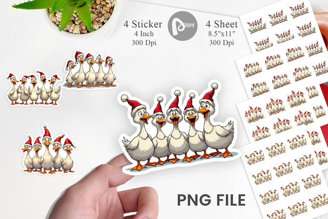 Sticker Christmas Goose Emotions Sublimation artnoy 