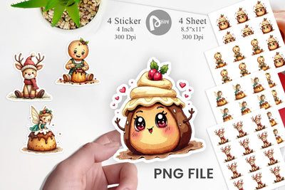 Sticker Christmas Pudding Delights Sublimation artnoy 