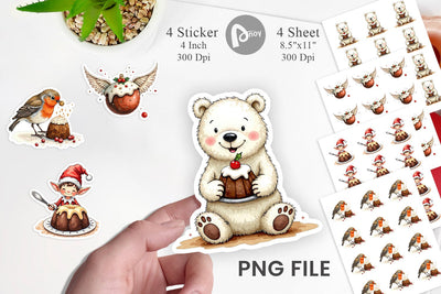 Sticker Christmas Pudding Delights Sublimation artnoy 