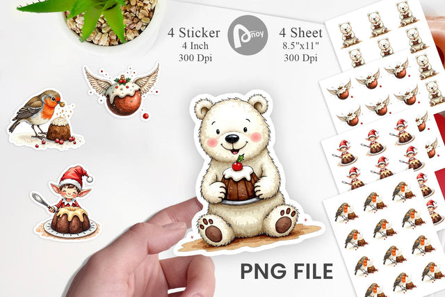 Sticker Christmas Pudding Delights Sublimation artnoy 