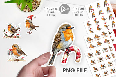 Sticker Christmas Robin Wonders Sublimation artnoy 