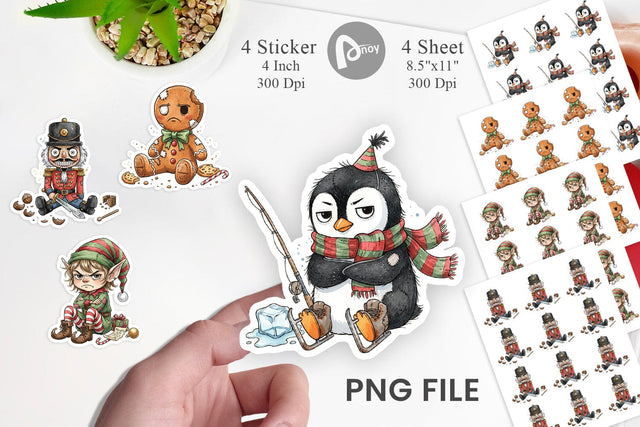 Sticker Christmas Sarcastic Character Sublimation artnoy 