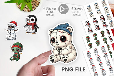 Sticker Christmas Voodoo Doll Characters Sublimation artnoy 
