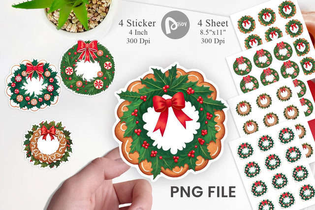 Sticker Christmas Wreath Sublimation artnoy 