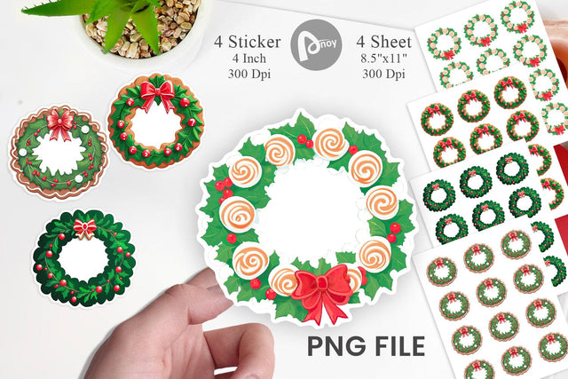 Sticker Christmas Wreath Sublimation artnoy 