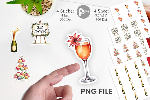 Sticker Classic Wedding Cakes and Celebrations Sublimation artnoy 