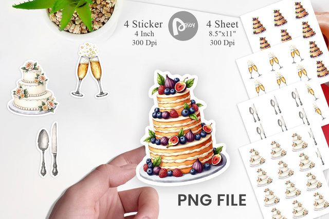 Sticker Classic Wedding Cakes and Celebrations Sublimation artnoy 