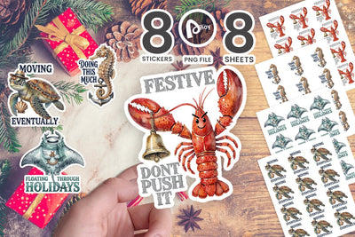Sticker Coastal Christmas Maritime Wildlife SVG artnoy 
