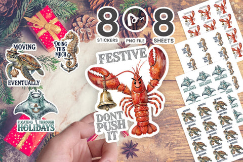 Sticker Coastal Christmas Maritime Wildlife SVG artnoy 