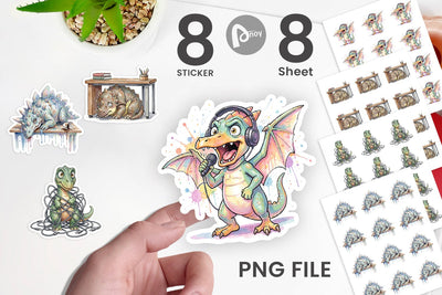 Sticker Corporate Burnout Dino Sublimation artnoy 