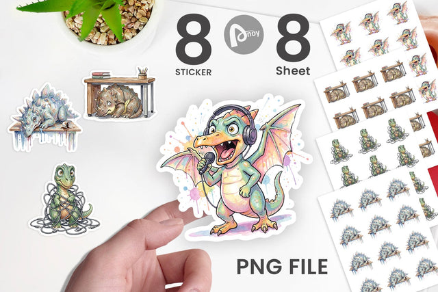 Sticker Corporate Burnout Dino Sublimation artnoy 