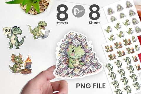 Sticker Corporate Burnout Dino Sublimation artnoy 
