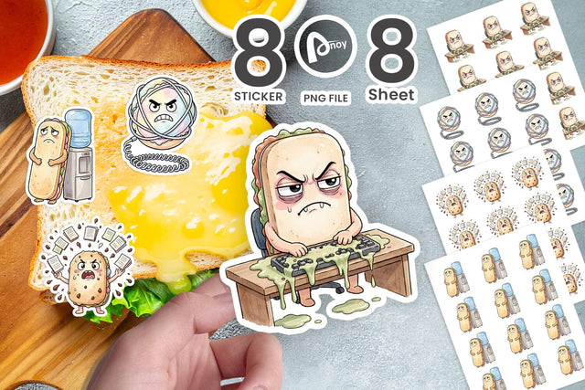 Sticker Corporate Meltdown Sweet Watercolor Sublimation artnoy 