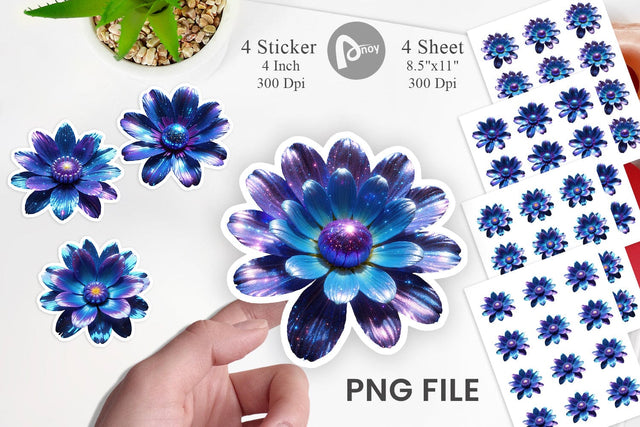 Sticker Cosmic Flower Sublimation artnoy 