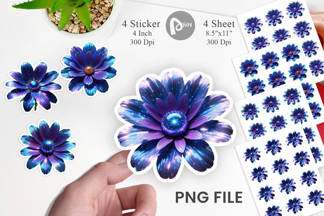 Sticker Cosmic Flower Sublimation artnoy 