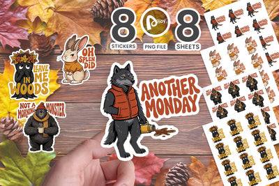 Sticker Cozy Autumn Bigfoot Sarcastic SVG artnoy 