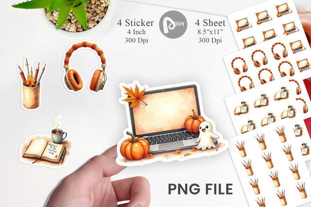 Sticker Cozy Autumn Home Office Sublimation artnoy 