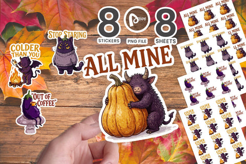 Sticker Cozy Autumn Night Sarcastic Cryptids SVG artnoy 